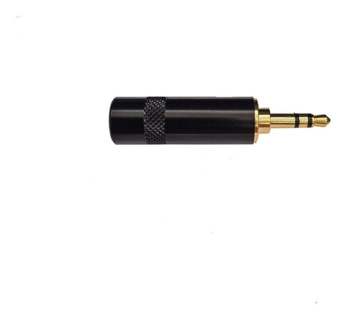 Plug 3.5mm Estrereo C/ Resorte Metal Negro Kapton Pl-139n