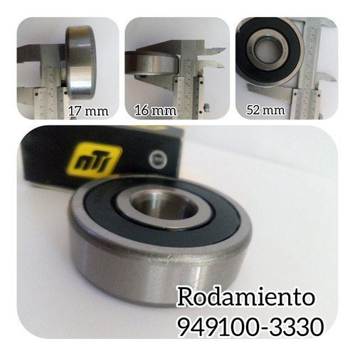 Rodamiento Alternador Toyota Honda Jeep 17*52*16 949100 3330