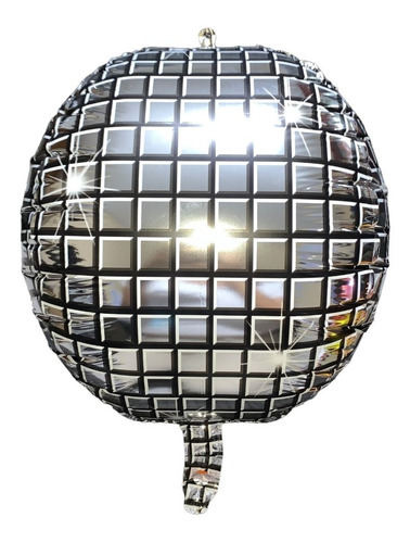 10 Globo Retro Metalico Bola Disco 80s Tematica Mayoreo Color Plata