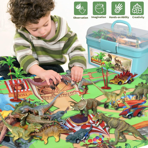 Wesprex Dinosaur Toy Set Para Niños Con 12 Pcs Figuras De Di