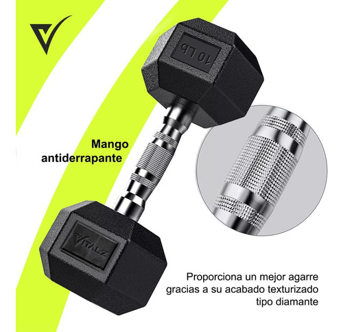 Par De Pesas 10 Lbs Diseño Hexagonal Antideslizante Gym Casa