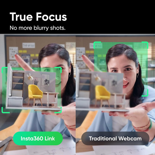 Camara Webcam Insta360, 4 K, Cmos, Con Micrófono, Negro