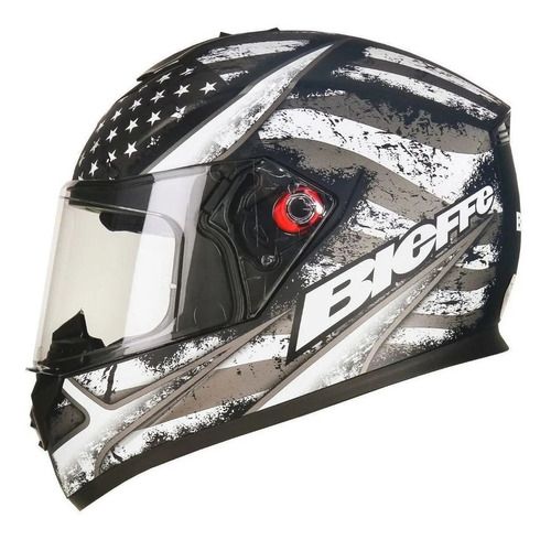 Capacete Fechado Bieffe B12 Thunder Vermelho Grafite Fosco