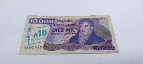 Billete 10.000 Pesos Argentinos Resellado