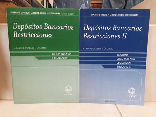 Derecho Depósitos Bancarios: Restricciones 2vols Colombo (d)