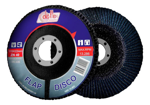 Disco Flap Disflex 4.1/2x 60 Zirconia   09.055 - Kit C/10