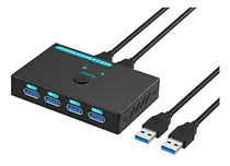 Comprar Conmutador Usb 3 0 Para 2 Computadoras Y 4 Dispositivos Usb