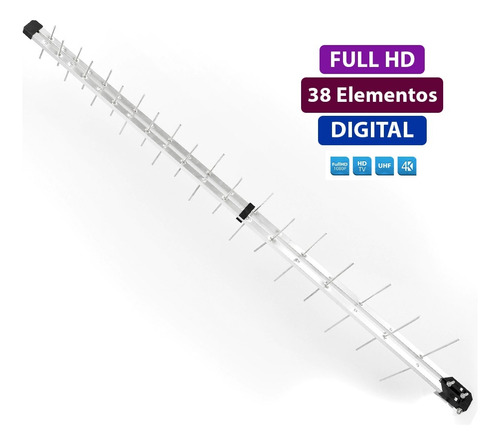 Antena De Tv Digital 28 Elementos 18dbi Sem Mastro Externa