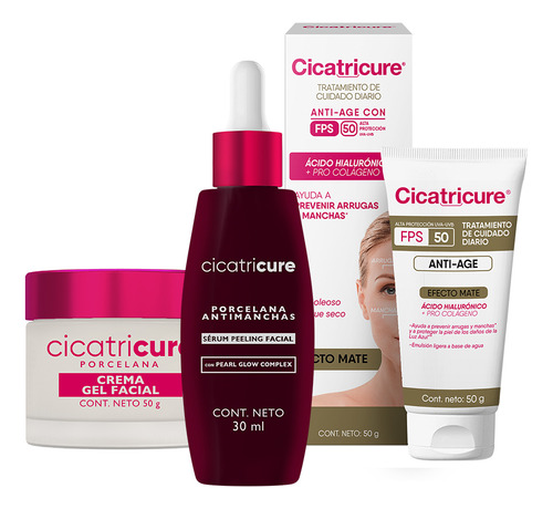 Combo Cicatricure Porcelana Serum + Crema + Solar