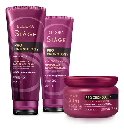Kit Eudora Siàge Pro Cronology Shampoo + Condicionador + Máscara