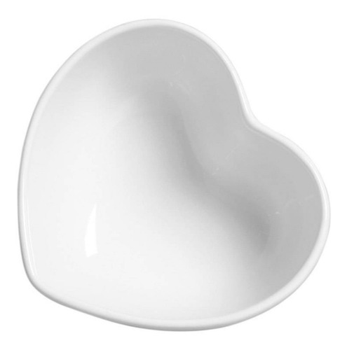 Bowl Coração Branco Médio De Cerâmica 400ml