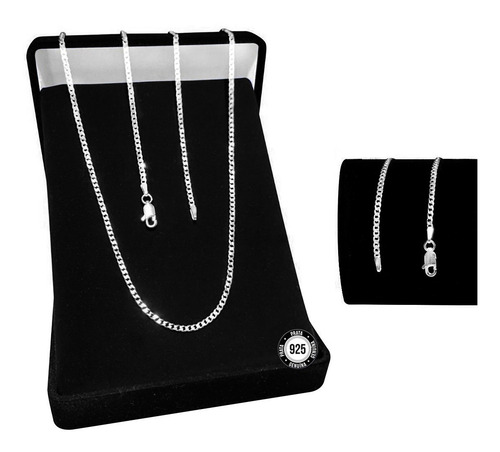Imagem 1 de 8 de Conjunto Prata 925 Corrente E Pulseira Grumet 2,5 Mm 60cm