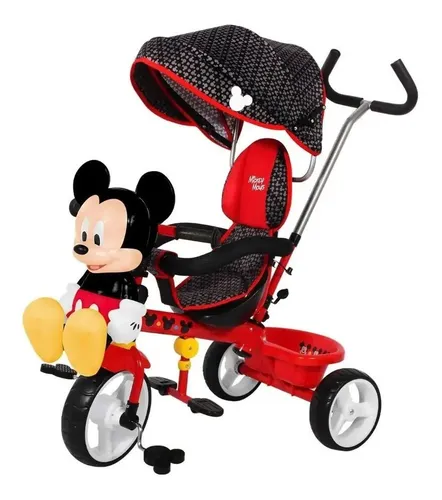 Triciclo Infantil Motoca Para Bebe Mickey Azul Nathor - Escorrega o Preço