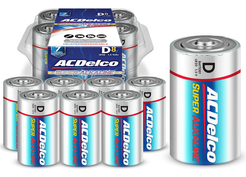 Acdelco C - Pilas Alcalinas, Ac234, Bateria D, 8-unidades, 1