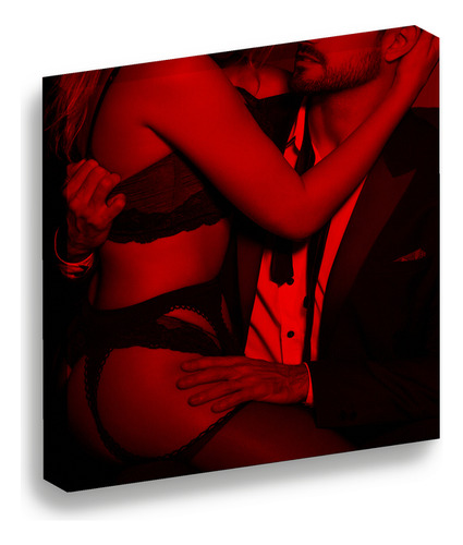 Cuadro Lienzo Canvas Pareja Lencería Rojo Sensual Sala 30*40