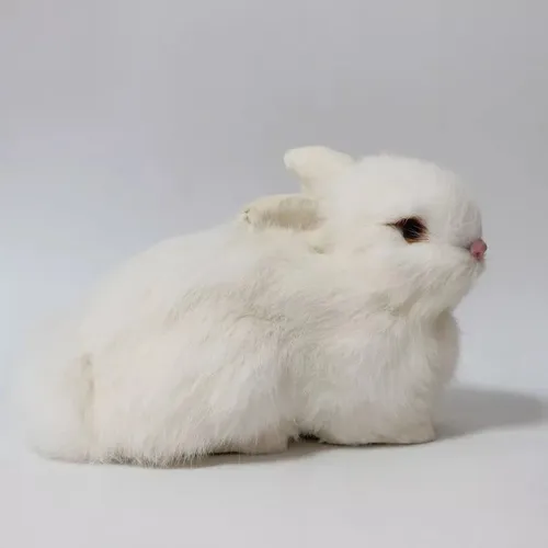 * Modelo Simulación Conejo Peluche Realista 22cm Blanco 2024