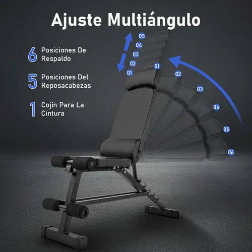 Banco para ejercicio Banco De Pesas Gimnasio multiposiciones Plegable Ajustable Multifunciional