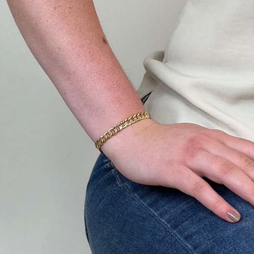 Pulseira Grumet De 6.8mm Em Ouro 18k Com Fecho Gaveta 19,0 C