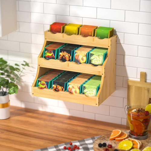 Organizador De Bolsas De Té De Café Polla De Madera Stand
