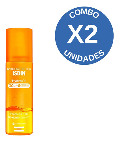 Combo X 2 Isdin Fotoprotector Spf30+ Hydro Oil 200 Ml