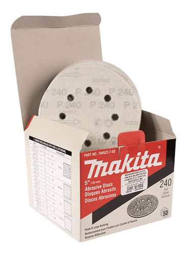 Imagen 2 de 5 de Disco De Lija De Velcro Makita 794522-7-50
