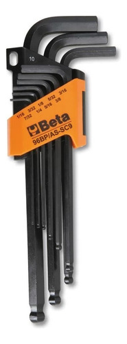 Jogo De Chave Allen Abaulada Beta 1.5 A 10mm Com 9 Peças - 9 Cor Preto