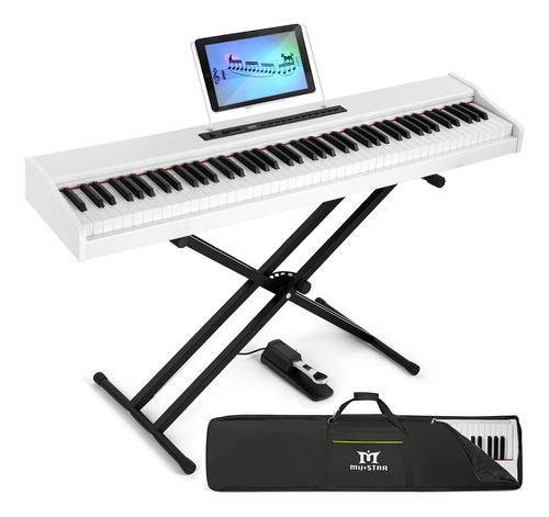 Mustar Piano Digital Con Peso De 88 Teclas Con Soporte, 88 T