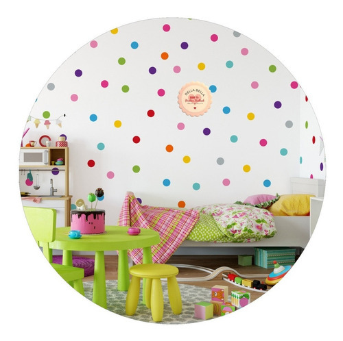 Adesivo Decorativo Parede Bolinhas Infantil 120un X 7cm Cor Colorida