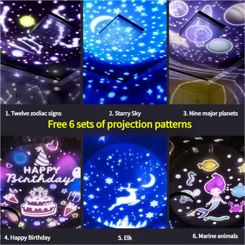 Hjq Projetor Smart Globe De 14 Cm, 6 Mapas, 3 Luzes,