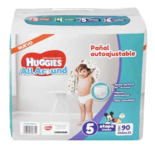 Pañales Allaround Huggies Etapa 5 - 90 Piezas7