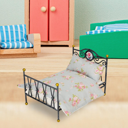 Modelo De Cama De Casa De Muñecas 1:6, Muebles De D
