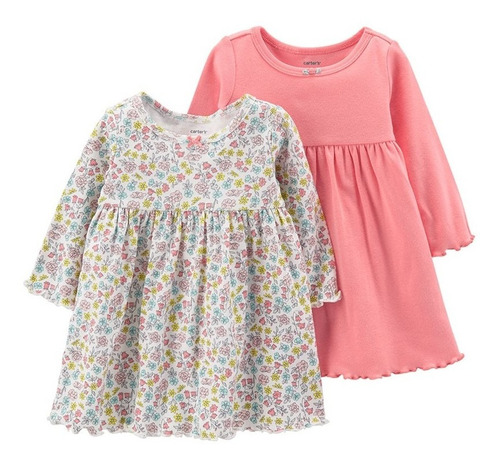 Carters Lbb Vestido Ml Rosa Y Flores Niña