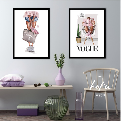Imagen 1 de 1 de Set De 2 Cuadros Moda - Fashion 30x40