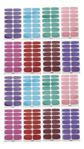 Tiras De Uñas De Gel, Pegatinas Para Uñas, 16 Hojas