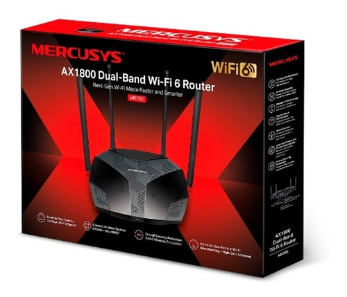 Imagen 2 de 2 de Mercusys Mr70x Router Gigabit Wifi 6 Banda Dual Ax1800 Negro