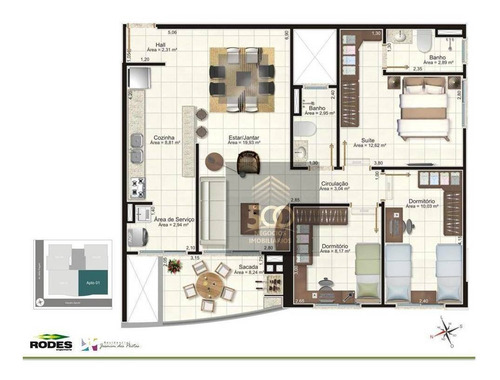 Apartamento Com 2 Dormitórios ( Sendo 1 Com Suíte ) Pagani - Palhoça - Ap1998