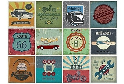 Motores Retro Clasico Auto Adhesivos Decorativos Para Azulej