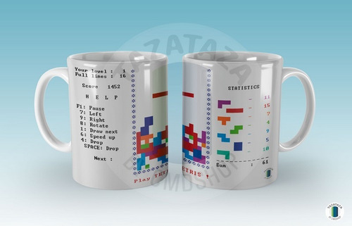 Imagen 1 de 2 de Taza Diseño Tetris Retro Game. Cerámica Premium Sublimada