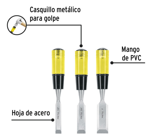 Juego De 3 Formones Pretul