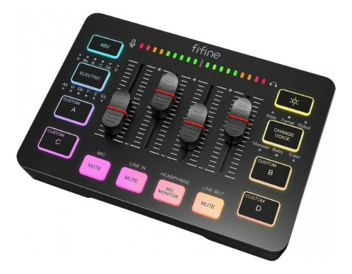 Mixer Mezcladora Audio Fifine Sc3 Negro