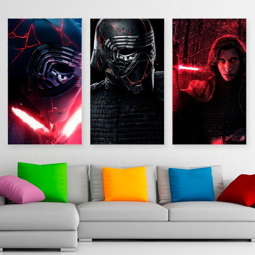 Cuadros Star Wars Kylo Ren Promo X3 De 80x50cm