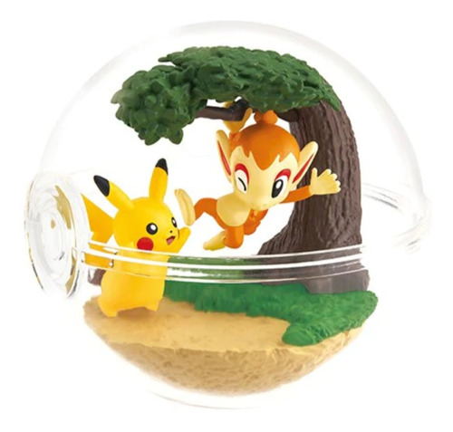 Figura Pokémon Pikachu Y Chimchar Terrarium 