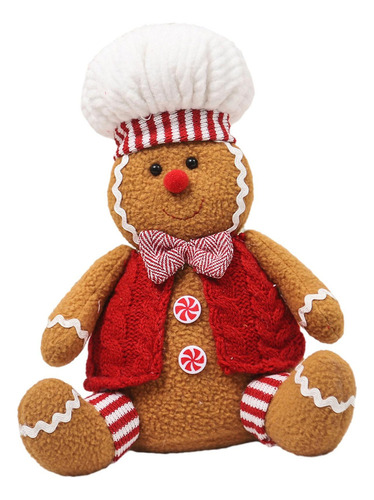 Muñeca Navideña De Pan De Jengibre, Muñeca Sentada Navideña