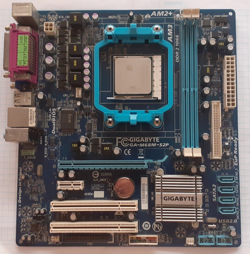 Placa Gigabyte M68m-s2p Am2 Am2+ Am3+lata+ Athlon Ii X2 (Usado)