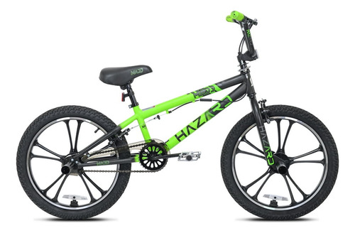 Bicicleta Rodada 20 Bmx Hazard Verde Negro 