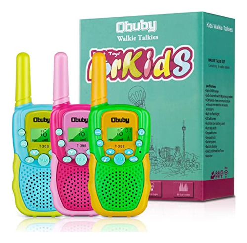 Walkie Talkies Para Niños 3 Pzs Gran Alcance Con Linterna D