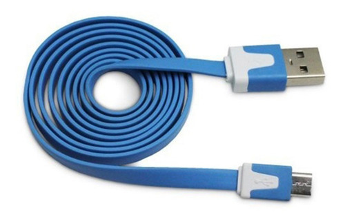 Cable Celular Cargador Micro Usb Premium Mallado  X10 U Color Dorado/celeste