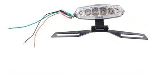 Farol Trasero Universal 6led C/portapatente  Bagattini Motos