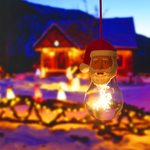 10 Bombillas Recargables Con Colgante De Papá Noel.