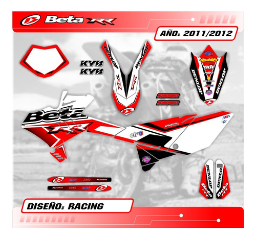 Kit Calcos Gráfica Beta Rr 300/350/450 - 2011/12-grueso Mate